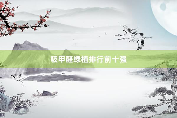 吸甲醛绿植排行前十强