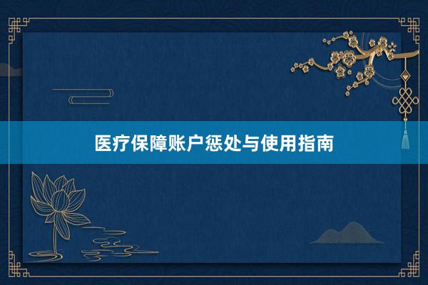 医疗保障账户惩处与使用指南