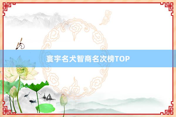 寰宇名犬智商名次榜TOP